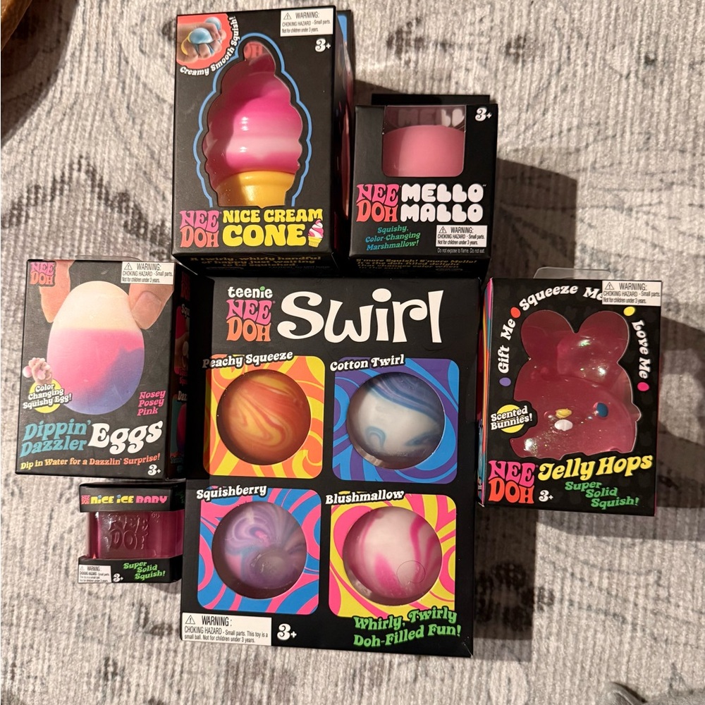 NeeDoh Swirl & Assorted Squeezables 
SEND OFFER SHIPS NEXT DAY CAN BE BUNDLE